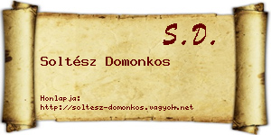 Soltész Domonkos névjegykártya